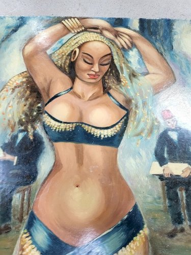 TABLEAU PEINTURE HUILE SUR ISOREL SIGNE J ROUSSI POUR FAROUK ROI EGYPTE N° 2