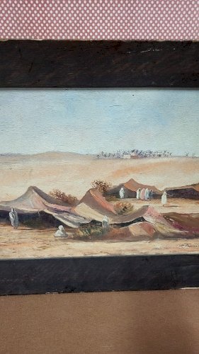 TABLEAU PEINTURE HUILE SUR PANNEAU AVEC SUJET ORIENTALISTE SIGNEE