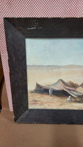 TABLEAU PEINTURE HUILE SUR PANNEAU AVEC SUJET ORIENTALISTE SIGNEE