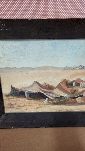 TABLEAU PEINTURE HUILE SUR PANNEAU AVEC SUJET ORIENTALISTE SIGNEE