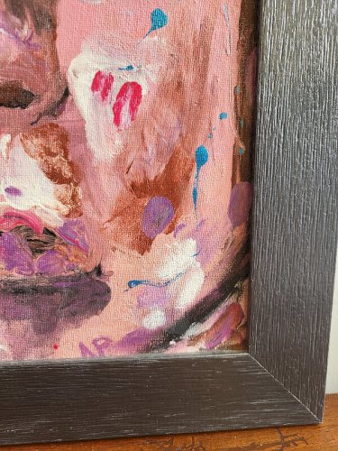 TABLEAU PEINTURE HUILE SUR PANNEAU PORTRAIT D'ENFANT SIGNE AP AMAURY PONTVIANNE