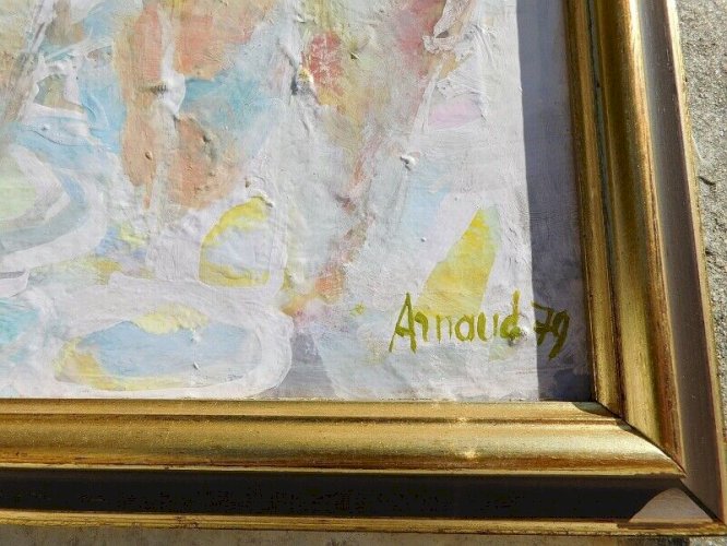 TABLEAU PEINTURE HUILE SUR PANNEAU SIGNE ARNAUD 79 N° 3