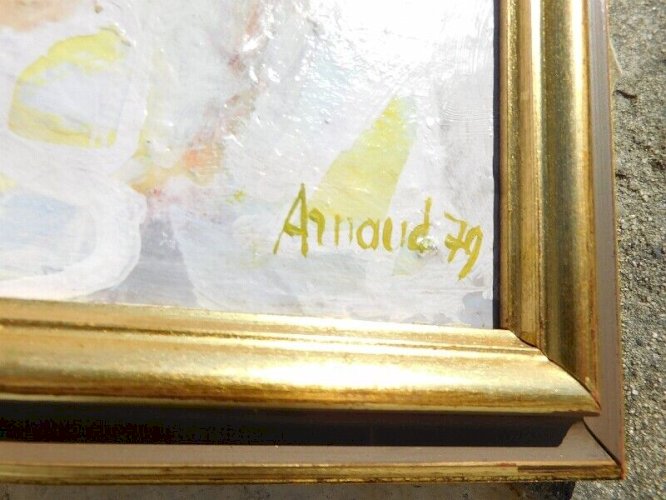 TABLEAU PEINTURE HUILE SUR PANNEAU SIGNE ARNAUD 79 N° 3