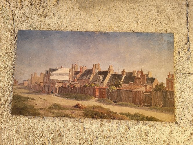 TABLEAU PEINTURE HUILE SUR PANNEAU SIGNE DELACOUR 1894