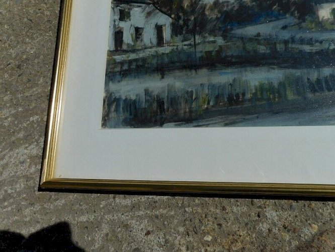 TABLEAU PEINTURE HUILE SUR PAPIER SIGNE JR REMON