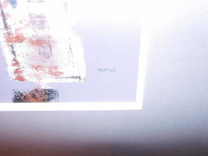 TABLEAU PEINTURE HUILE SUR PAPIER SIGNE RUTILI CHARLES N° 1