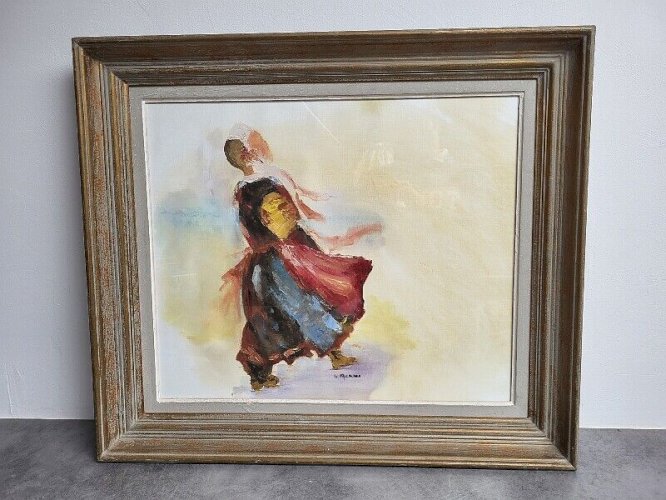 TABLEAU PEINTURE HUILE SUR TOILE A IDENTIFIER