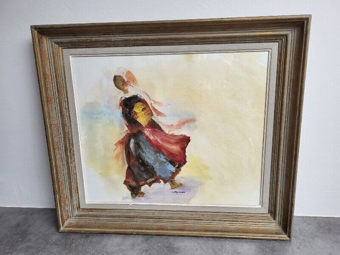 TABLEAU PEINTURE HUILE SUR TOILE A IDENTIFIER