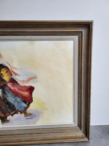 TABLEAU PEINTURE HUILE SUR TOILE A IDENTIFIER