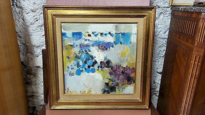 TABLEAU PEINTURE HUILE SUR TOILE MAURICE ELIE SARTHOU SIGNE DE 1961