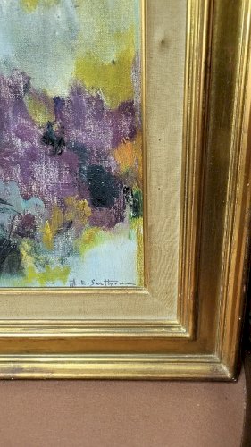 TABLEAU PEINTURE HUILE SUR TOILE MAURICE ELIE SARTHOU SIGNE DE 1961