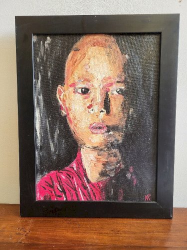 TABLEAU PEINTURE HUILE SUR TOILE MEDITATION TIBETAINE 2008/2009 A. PONTVIANNE