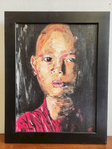 TABLEAU PEINTURE HUILE SUR TOILE MEDITATION TIBETAINE 2008/2009 A. PONTVIANNE