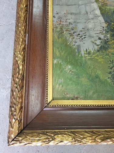 TABLEAU PEINTURE HUILE SUR TOILE MORNEX HAUTE SAVOIE SIGNE RICHARS 1904