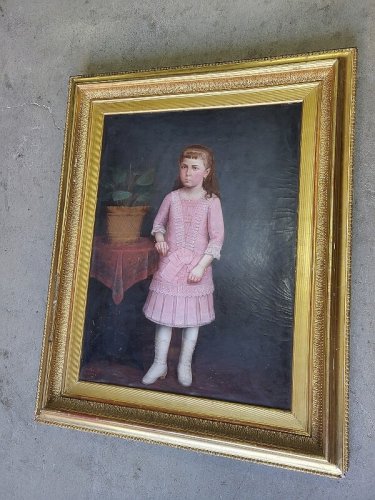 TABLEAU PEINTURE HUILE SUR TOILE NAPOLEON VASQUEZ JEUNE FILLE DU XIX ème SIECLE
