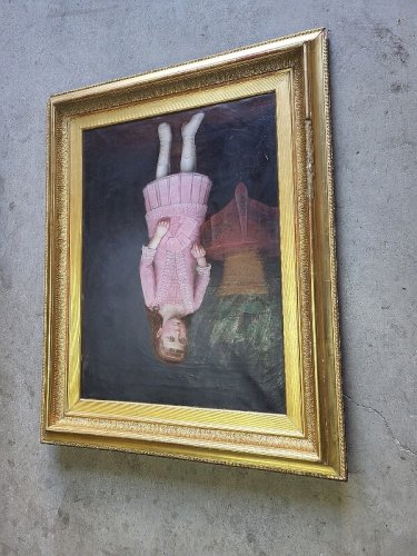 TABLEAU PEINTURE HUILE SUR TOILE NAPOLEON VASQUEZ JEUNE FILLE DU XIX ème SIECLE