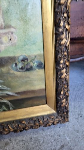 TABLEAU PEINTURE HUILE SUR TOILE NATURE MORTE ANONYME