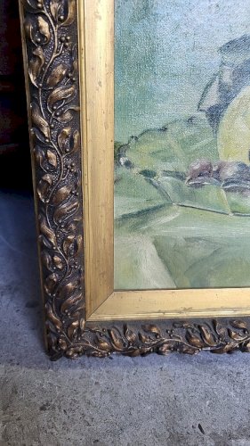 TABLEAU PEINTURE HUILE SUR TOILE NATURE MORTE ANONYME