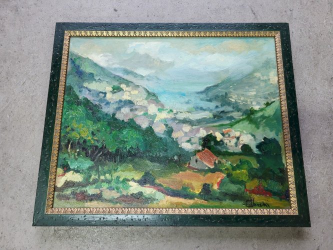 TABLEAU PEINTURE HUILE SUR TOILE SIGNE PROF ETTORE MARCHI AGEROLA