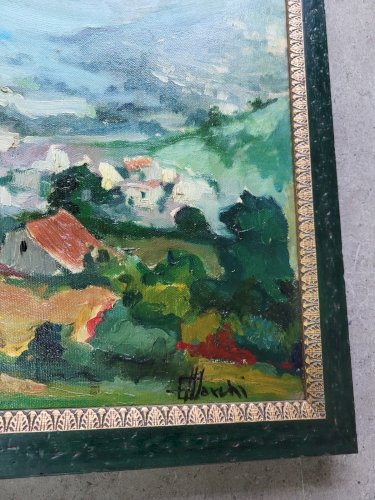 TABLEAU PEINTURE HUILE SUR TOILE SIGNE PROF ETTORE MARCHI AGEROLA