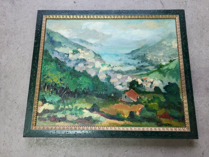 TABLEAU PEINTURE HUILE SUR TOILE SIGNE PROF ETTORE MARCHI AGEROLA