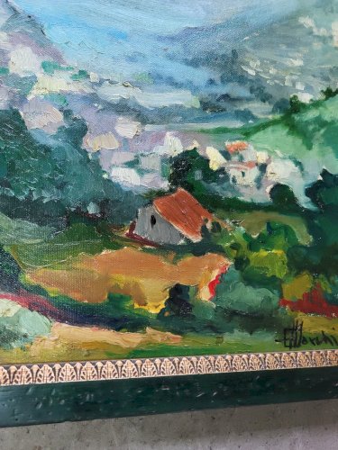 TABLEAU PEINTURE HUILE SUR TOILE SIGNE PROF ETTORE MARCHI AGEROLA