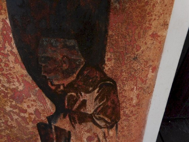 TABLEAU PEINTURE HUILE SUR TOILE SIGNEE OLIVIER ROTTE NIMES 2001 N°2