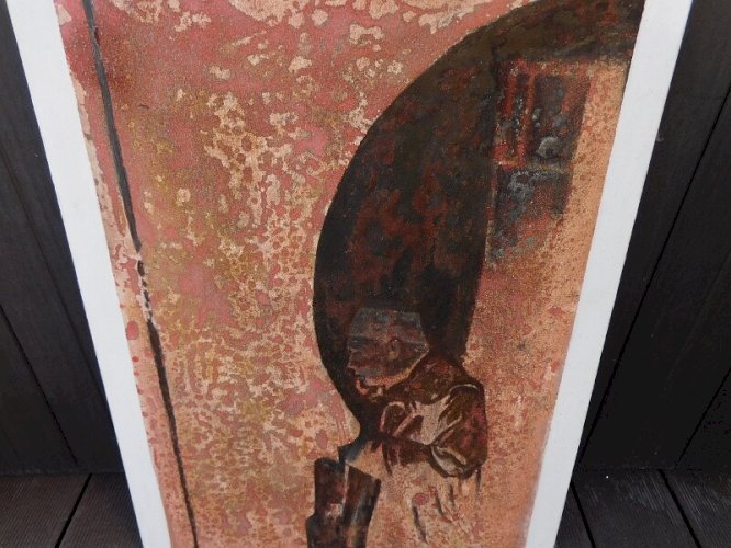 TABLEAU PEINTURE HUILE SUR TOILE SIGNEE OLIVIER ROTTE NIMES 2001 N°2