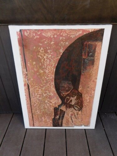 TABLEAU PEINTURE HUILE SUR TOILE SIGNEE OLIVIER ROTTE NIMES 2001 N°2