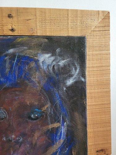 TABLEAU PEINTURE HUILE SUR TOILE "TOUJOURS NOIRE" DE AMAURY PONTVIANNE 2/09/2002