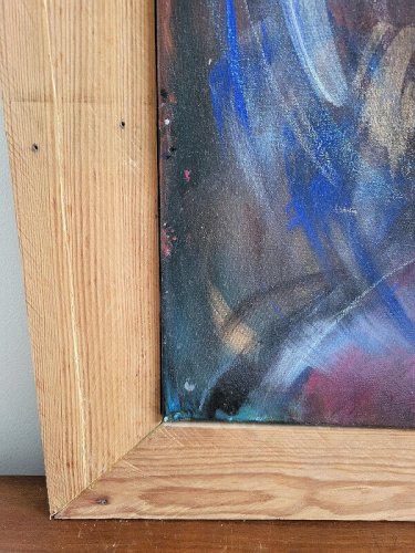 TABLEAU PEINTURE HUILE SUR TOILE "TOUJOURS NOIRE" DE AMAURY PONTVIANNE 2/09/2002