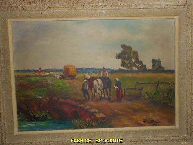 TABLEAU PEINTURE J.BUSQUE 1942