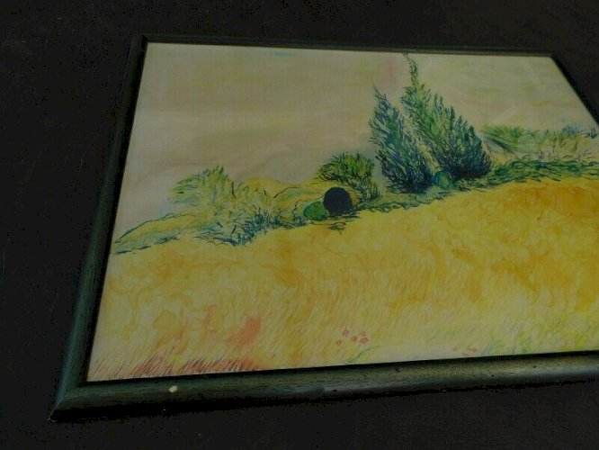 TABLEAU PEINTURE MARINE HUILE SUR TISSU PAYSAGE