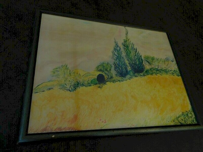 TABLEAU PEINTURE MARINE HUILE SUR TISSU PAYSAGE