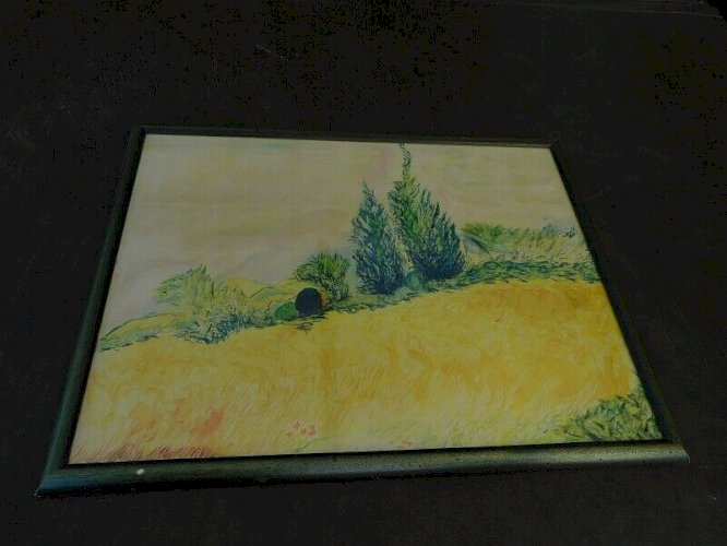 TABLEAU PEINTURE MARINE HUILE SUR TISSU PAYSAGE