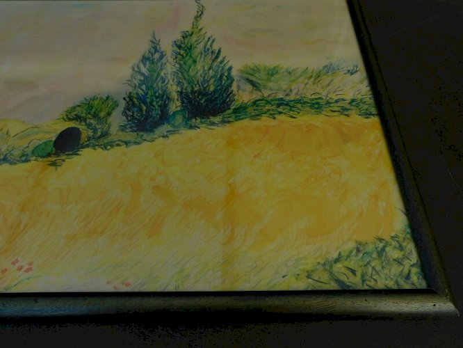 TABLEAU PEINTURE MARINE HUILE SUR TISSU PAYSAGE