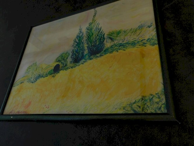 TABLEAU PEINTURE MARINE HUILE SUR TISSU PAYSAGE