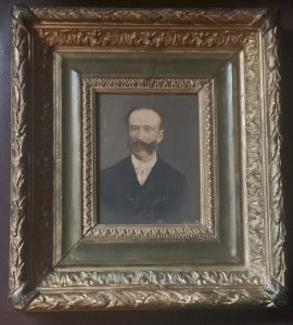 Tableau peinture miniature XIXe Empire académisme portrait homme au camée