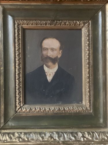 Tableau peinture miniature XIXe Empire académisme portrait homme au camée