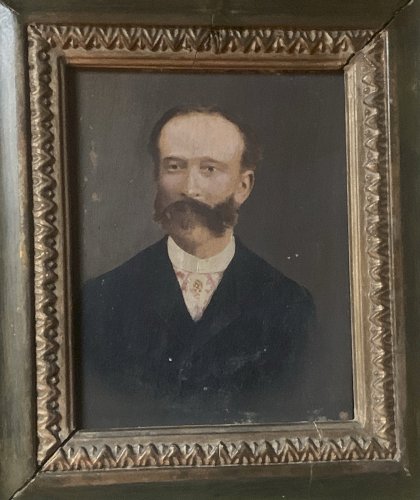 Tableau peinture miniature XIXe Empire académisme portrait homme au camée