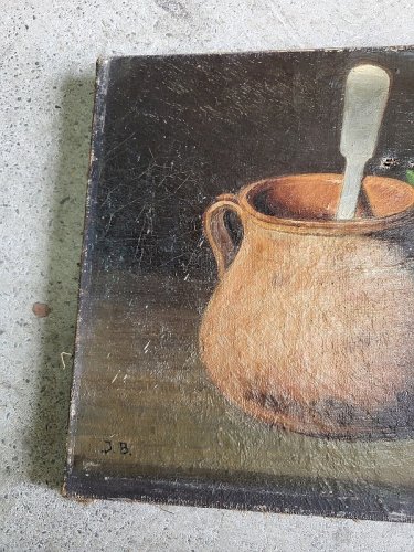 TABLEAU PEINTURE NATURE MORTE SIGNE "JB"