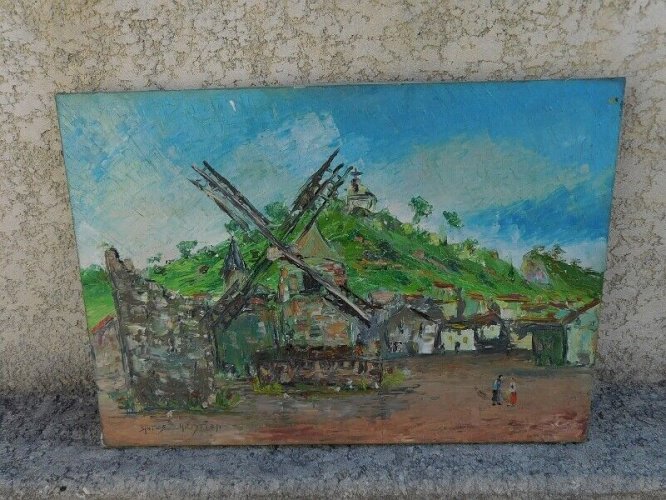 TABLEAU PEINTURE PAYSAGE HUILE SUR TOILE SIGNE SINTES CHRISTIAN