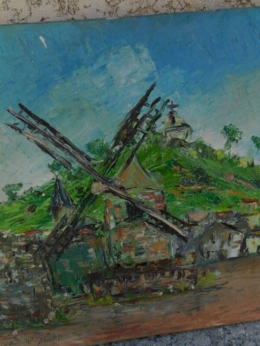 TABLEAU PEINTURE PAYSAGE HUILE SUR TOILE SIGNE SINTES CHRISTIAN