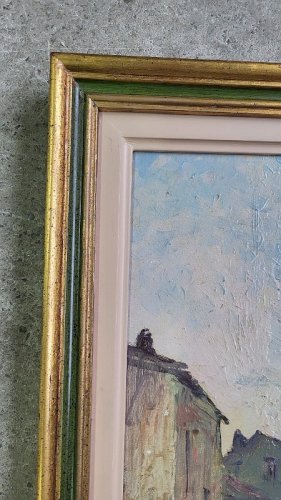 TABLEAU PEINTURE SIGNE HENRI BESINE DU XIX ème SIECLE REF FRANC