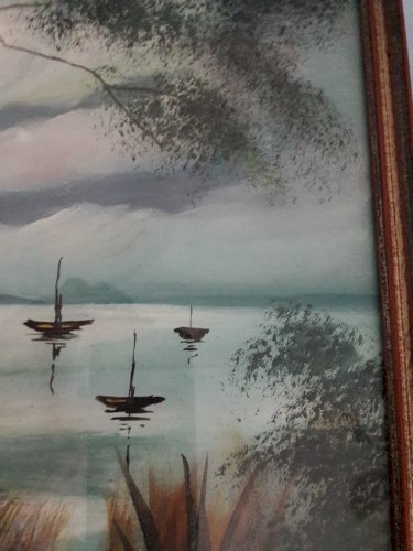 Tableau peinture sur soie
