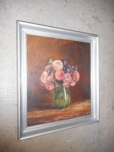 TABLEAU PEINTURE VASE AVEC DES FLEURS SIGNE G.AUGEARD