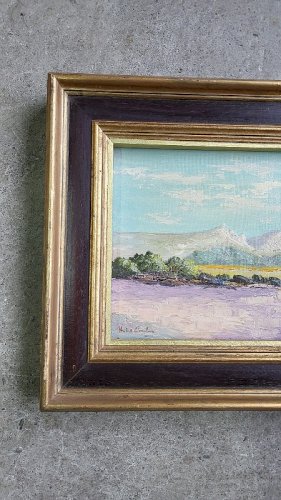 TABLEAU PEINTURE VUE DU PIC SAINT LOUP SIGNE HUBERT COULON REF FRANC