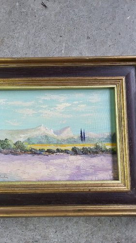 TABLEAU PEINTURE VUE DU PIC SAINT LOUP SIGNE HUBERT COULON REF FRANC