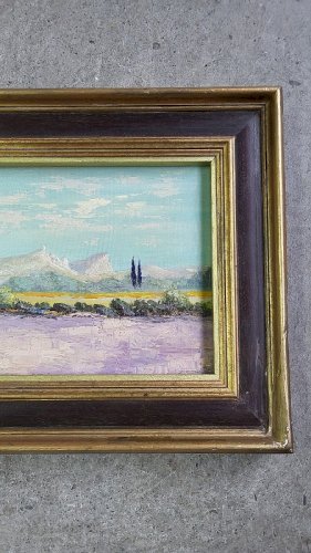 TABLEAU PEINTURE VUE DU PIC SAINT LOUP SIGNE HUBERT COULON REF FRANC