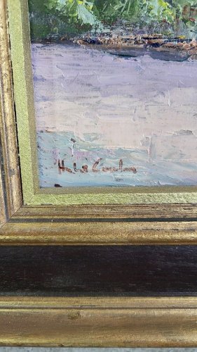 TABLEAU PEINTURE VUE DU PIC SAINT LOUP SIGNE HUBERT COULON REF FRANC